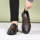 Yierkang Herrenschuhe Sommer echtes Ledergeschäft lässig große Lederschuhe für atmungsaktive Ledersandalen von Männern ein Fuß Vaters Schuhe Black Hollow-17152 41 Lederschuhe Normale Größe