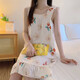 Sangpu summer suspender pajamas women's dress cute nightgown girl student summer cotton gauze thin home clothing MJF_ MJF_9272# vest skirt Cherry bear M Recommended 80-95Jin[Jin equals 0.5 kg]