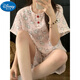 
DISNEY Disney Day Single Girls Pajamas Double Layer Gauze Parent-Child Baby Boys Fashion Summer Thin Shorts Colored Cat Cotton Shorts Shorts 150