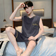 Dugu jialuo modal pyjamas vestige masculin glace de soie d'été sans manches mince adolescente étudiante étudiante de grande taille de vêtements de maison