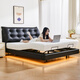 Saint Siman Big Black Bear Electric Smart Bed Multi-function Fully Automatic Lifting Double Split Elderly Helps to Get Up the Suspended Bed K6172 Dual Motor (Smart Bed + Lingrou Spring Mattress) Double Control Sleeping [Remote Control + Mini Program/1.8 meters]