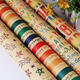 Qilicai cowhide wrapping paper bouquet gift paper children's birthday gift paper gift box vintage bag book velvet paper English flower paper Kraft paper English random 10 pieces for double-sided glue