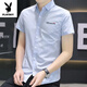 Playboy (Playboy) Casual und vielseitig Pendler Sommer-Kurzärmel-Hemd koreanischer Stil Schleicher Geschäft Casual Thin Atmable Hemd 844 Khaki XL 120 bis 140 Jin [Jin ist gleich 0,5 kg]