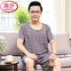浪莎（LangSha）中老年人爸爸睡衣男士夏季棉绸短袖短裤薄款莫代尔冰丝家居服套装 2694 3XL