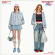 
UNIFREE [Aisle Co-branded] Korean cute striped loose hooded jacket Blue M
