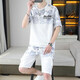 皮尔卡丹（pierre cardin）夏季新品男士短袖短裤一套韩版休闲T恤五分裤两件套青年套装运动 蓝色 6187-套装 M