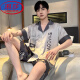 LangSha (LangSha) cool mulberry silk short-sleeved men's pajamas 2025 summer cartoon animation can be worn for boys' home clothes suits. Ice silk 6627 L (suggested height 170 and weight 100-