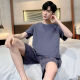 檬纤夏季男士睡衣棉质加肥加大码男夏家居服短袖夏青年韩版薄半袖 9928【H系列男短-袖短裤套装】 L 【100-125斤】
