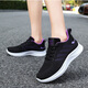 Women's shoes 2025 casual soft sole sneakers breathable single shoes flying mesh shoes running shoes 831 black 37
