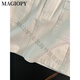 Magiopy International роскошный высококачественный бренд соль солир Fried Street Casual Sports Set Woman's Spring 2025 Новый вязаный свитер с длинным рукавом белый вязаный топ + короткие юбки S (100Jin [Jin равняется 0,5 кг])