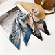 Fashionable new sun protection and breathable herringbone small square scarf rope tassel pattern versatile scarf women's scarf wholesale RZ6549-blue