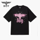 BOY LONDON【暗夜星辰】 秋季情侣款短袖烫钻粉色老鹰T恤 N01003 黑色 XS