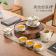 
Pang Donglai New Chinese Huangru Kiln Jianghai Wuyao Cover Bowl Set Sancai Cover Bowl Home Kung Fu Tea Set is available for home use ZH-17087 Huangru Kiln Jianghai Wuyao Cover Bowl Two Cups 3-piece Set + rectangular Others