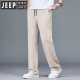 JEEP SPIRIT2025年夏季新品天丝裤休闲裤男宽松百搭港风潮牌裤子男 B691亚麻灰 M