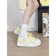 Renbische Matcha Green Butterfly kleine weiße Schuhe Frauen neue modische und vielseitige Freizeitschuhe Frauen dicker alleinerer koreanischer Boardschuhe weiße Lan Yellow 37
