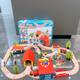 [2877 Les gens collectent] Track en bois Trains en bois Electric Train Tour Toy Car enfants Utilisez le cerveau 32 pièces Courses de montagnes russes Blocons de construction Small Train