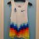 NBA Nike-Nike Sports Track and Field Vestido seco rápido Examen físico Competición Breatable Traje de entrenamiento Maratón Maratón Running Sports Men and Women Nike- [Jagua Fabric Full Pressing Glue Versión de Glue] White Single Hook Blue Flame 120 Nike-L+ (Versión de actualización de tela Jagua) 120-140