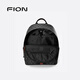 Fion (Fion) 2025 Nouveau sac à dos commercial à l'ancienne classique, sac à dos rétro à grande capacité, sac pour hommes léger, noir / café