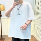 Dingluyu loose men's short-sleeved heavy T-shirt for men's summer Hong Kong style top cool and breathable teenager five-point half-sleeved men's t 3899 gray M (about 120-140 Jin [Jin equals 0.5 kg] can be worn)