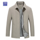 ROMON brand lapel windbreaker jacket for men, medium and long, spring and autumn 2025 new high-end business middle-aged dad coat LC009 Khaki 3XL 190 150Jin Jin equals 0.5kg -170Jin Jin equals 0.5kg