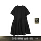 JNBY【商场同款】25夏新品连衣裙短袖宽松圆领5P4G13790 001/本黑 M