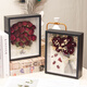 Fleurs finies Bouquet séché à l'air de glace brisée bleu rose immortelle photo fleur photo fille d'anniversaire d'anniversaire cadeau de la Saint-Valentin 520 [trésor] 10 pouces [produit fini + sac cadeau + chaîne de lumières]