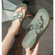 Huilijun-Fersenflip-Flops für Frauen im Sommer im Sommer Mode-Internet-Promi-Promi Dick-Soled Small Dufttrance Beach Schuhe Nicht rutschfeste Soft allein-Clip-Bein-Sandalen Grün (3883-23) 36