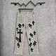 Crowxinping 25ssch Crowxin Crowxin Label de cuero lavado Jeans Dopamine Jeans Cement Grey LC9928 Cemento Gris LC9928 28