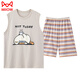 Catman (Miiow) 2025 Neuer Sommerweste Pyjamas für Männer reines Baumwollsommer Dünner Cartoon Teenager Student Home Clothing Set 829 L (Empfohlen 165 ~ 170 High 100 ~ 130 Jin [Jin gleich 0,5 kg] Gewicht) Gewicht)