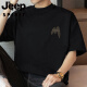 JEEP SPIRIT260g美式重磅t恤男短袖纯棉圆领上衣服夏季宽松半袖 M09-694铁灰色 S