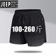 JEEP SPIRIT大码运动短裤男夏季薄款宽松加肥加大胖子健身跑步透气速干三分裤 6630黑色 L 100-120斤