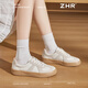 ZHR German training shoes women's board shoes couple casual versatile CP sports shoes for women retro lightweight soft sole non-slip commuter shoes rice gray 37