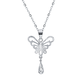 Mingzuan International Platinum Pendant Women's Platinum PT950 Necklace Butterfly Water Drop Shape Pendant Neck Ornament for Girlfriend's Birthday Gift Platinum Butterfly Pendant Approximately 0.83g