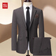 Hongdou Men's Fashion Versatile Casual Suit Suit 2025 Autumn New Business Professional Work Fit Jacket Brown L 175