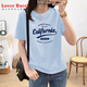 Amante Rucci Camiseta de manga corta de algodón puro blanco para mujeres Hong Kong Fabor Chic Top 2025 Summer NUEVA VERSIÓN COREANA TRENDA TRENDA LOGRA TAMAÑO BLANCO 6172 Modelo regular blanco (estampado azul) S