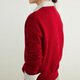 ROMON sweater women merino 100% wool 2025 spring and autumn new style V-neck sweater jacket women layered top Space red L