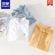 罗蒙（ROMON）男士亚麻短袖衬衫日系宽松薄款夏季青年纯色休闲棉麻料衬衣服 9711白色 3XL 160斤左右