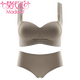莫代尔聚拢内衣女士小胸显大上托收副乳防下垂2025新款夏季薄款无痕文胸 深咖色-单内衣 70A 32