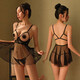 Pajama, uniformes, tentation et fournitures. Vêtements, plaisir, passion, sexe et sentiment gratuit. Charme de minuit transparent en dentelle. 9761 Black Nightgown + T-Trouders + 9003 Chightgown + T-Trouders. La taille moyenne est recommandée pour peser 80-120 Jin [Jin est égal à 0,5 kg]