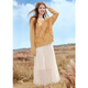 Baitu (Betu) Femenino 2025 Autumn New Skirt Wave Sporty Sporty Lace Falda de alta gama para mujeres 2509T79 Apricot s