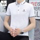 Holzspecker (Tucano) Woodpecker Big Brand Herren Kurzarm T-Shirt Sommer 2025 Neues Revers-Polo-Hemd Ice Seide Halbarm T-Shirt 679 Weiß M 100-120jin [Jin gleich 0,5 kg]