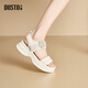 Dadong (Dusto) Dadong Sports Sandals Chaussures féminines 2024 Été Nouveau style décontracté High Heel Flat Velcro Open ToEd Chaussures 5022 Beige 38