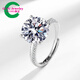 GUIG Henan artificial diamond ring, artificial 5 carat, 2024 new platinum-plated Shangqiu women's ring, simulated moissanite, white gold (five carats), opening adjustable