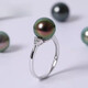 Fat Donglai purchased the same Tahitian black pearl ring, aurora malachite green 18 gold diamond, round seawater pearl, malachite green pearl 10mm