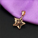 Youshu plated 14K rose gold AU585 brushed five-pointed star rectangular pendant, non-fading and fidelity, five-pointed star pendant