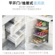 
YWZR fruit and vegetable basket 500 cabinet vegetable basket 600 kitchen 304 stainless steel 800 drawer basket vegetable storage damping slide rail Double layer 41 depth 720 cabinet flat basket - inner width 675-695 multi-layer_drawer type_door opening