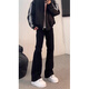 
POUM black scimitar willow jeans men's spring and autumn summer style trendy slim American high street straight-flare pants men DFFS-701 black L