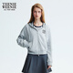 Adolescente Weenie Bear Women's SweSshirt 2025 Autumn Nueva manga de moda Diseño plisado Pleated Chaqueta con capucha Medium Grey S