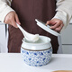Carole ceramic high temperature resistant lard jar old-fashioned household kitchen oil-splashed pepper special jar with lid salt jar blue and white porcelain anti-cracking small blue and white + spoon 280ml