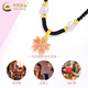 CHINA GOLD 18k gold cherry blossom braided necklace for women new flower gold beads Valentine's Day birthday gift for girlfriend and wife 18k gold cherry blossom necklace about 0.5g